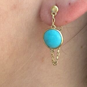 Kothari Elements turquoise and 18K gold earrings
